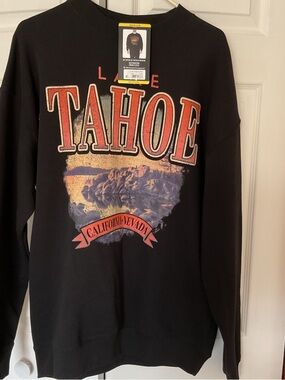 Lake Tahoe Graphic Black Men's Sweatshirt